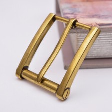 Western Brass Plated DIY End Bar Pin Leathercraft Belt Buckle for Belt Fit 40mm
