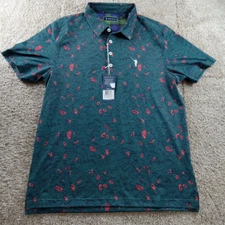 William Murray Shirt Mens Small Green Deep Indigo 25000 Bulb Performance Golf