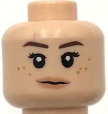 Lego New Light Nougat Minifigure Head Dual Sided Female Freckles Stern Part
