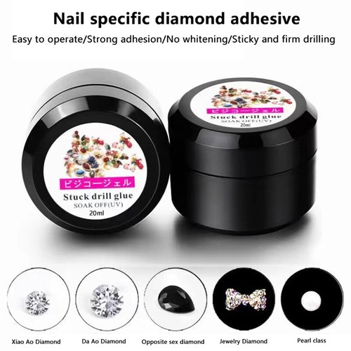 Nail Art Rhinestones DIY Gel Glue Adhesives Sticky Crystal Gems Diamond UV Glue