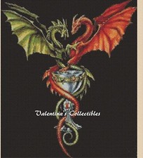 Gothic Chalice with Dragons Counted Cross Stitch CHART No. 7-10