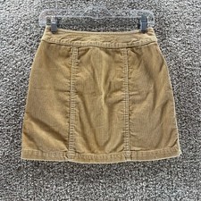 American Eagle Skirt Womens 26 Tan Corduroy Cotton Preppy Mini Casual Ladies VTG