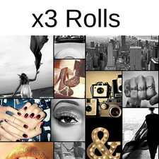 x3 Rolls Glitz Photographic Print Wallpaper Glitter Sparkle Photo Shoot Skyline