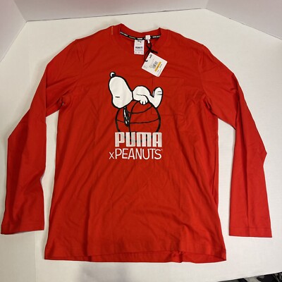 Puma x Peanuts Snoopy Basketball Long-sleeve Shirt Red Size S Small Rare  Stitch | eBay