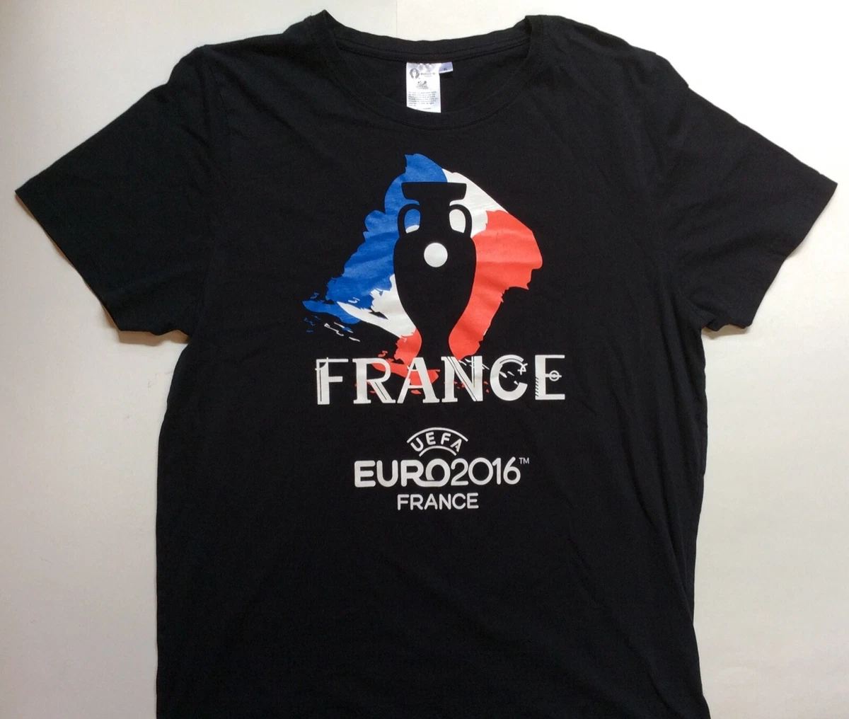 UEFA EURO CUP 2016 FRANCE X LARGE BLACK SHORT SLEEVE T SHIRT 100