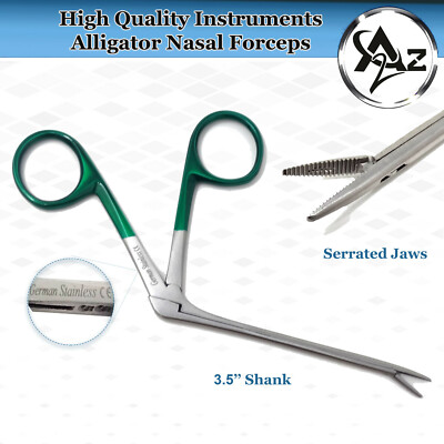 Surgical Alligator Forceps Nasal,Ear ENT Instrument Serrated Jaws 3.5'' Stainless