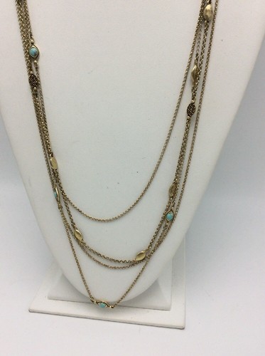 $45 Lucky Brand multi row bead & crystal Necklace f1207 - Picture 3 of 4