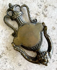 8.5" ANTIQUE c.1889 VICTORIAN NEW ORLEANS GARGOYLE BAROQUE TORCHIERE DOORKNOCKER