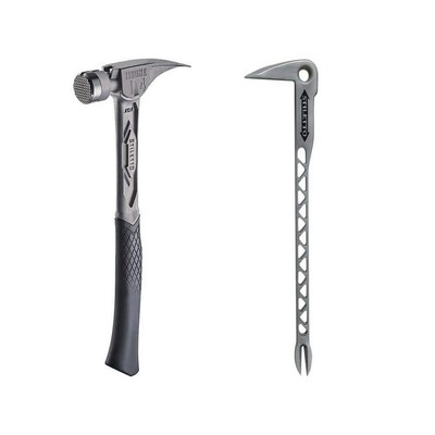 Stiletto 14'' TiBone Milled Face + 12'' Clawbar Nail Puller w/ Dimpler (2-Piece)