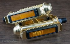 Gold Rat Trap Pedals 1/2" Vintage Schwinn Stingray Varsity Bike Lowrider Bicycle