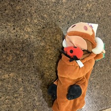 Disney Store Lion King Pumbaa Plush Warthog 10" Hand Puppet w/ Grub Bug Ladybug