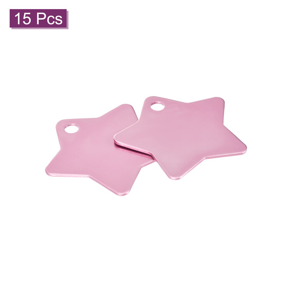 Metal Five Stars Tags Stamping for Pet Dog ID Tags 15 Pcs(Pink) eBay