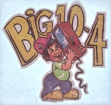 Original Vintage 1976 Big 10-4 Trucker CB Mini Iron On Transfer