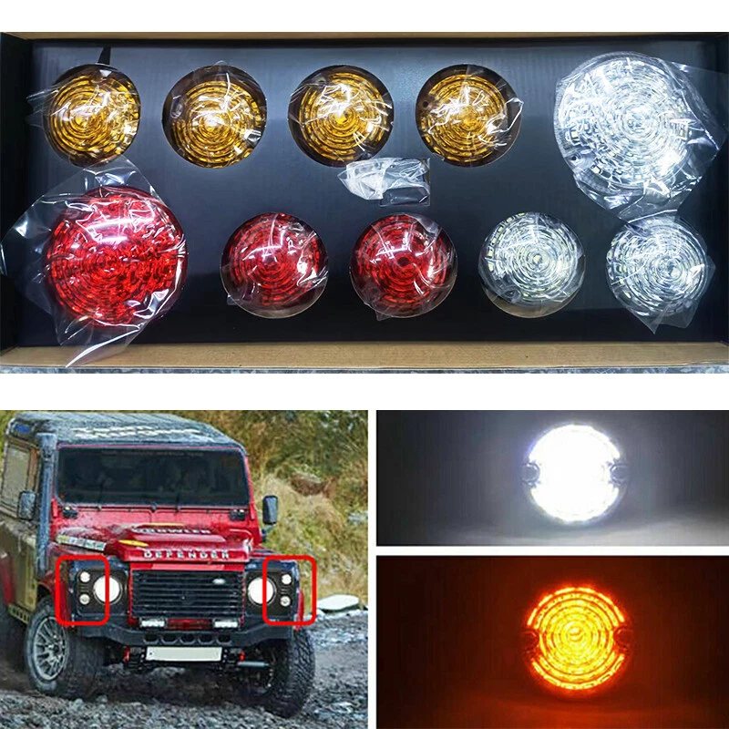 Kit completo de actualización de luz LED lámpara 10 piezas para Land Rover Defender 1990-2016 2015 Foto 2 de 4