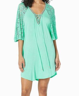 $129 Dotti Women's Green Paradise Solids Strappy Poncho Swimsuit Cover-Up  Size S | eBay