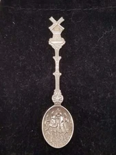 Demet Holland Windmill Miniature Silver Collectors Spoon DEMET