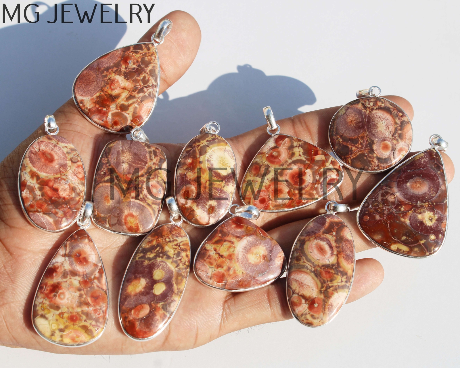 COBRA JASPER PIERRE Précieuse Fait à La Main 925 Steling Argent Bijoux Pendentif EUR 11,14