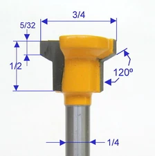 1 pc 1/4" Shank  Drawer Lock Joint Making Router Bit sct-888