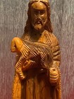 Hand Carved Wooden statue of Jesus holding sheep 10” — photo 3