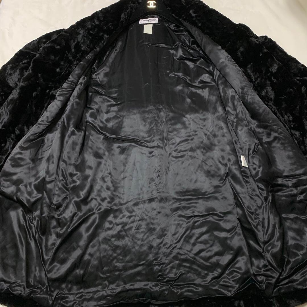 Sonia Rykiel Vintage Velour Fur Gown Coat Black Made in Sonia Rykiel Vintage Velour Fur Gown Coat Black Made in