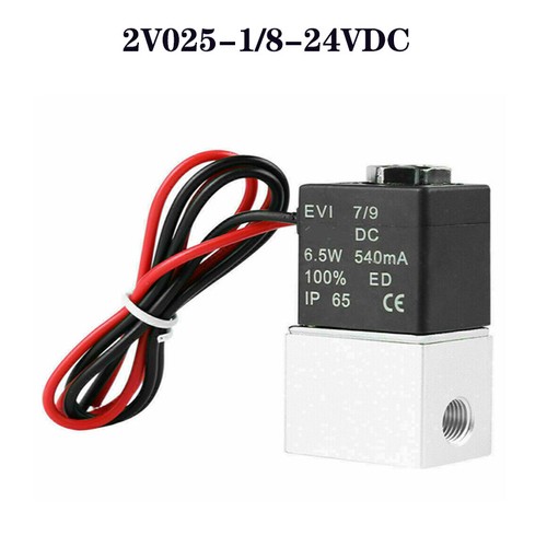 2 Way Normally Closed Pneumatic Aluminum Electric Solenoid Air Valve24V DC 1/8"  - Picture 2 of 8