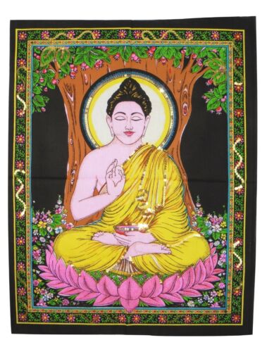 * Indian Hindu Buddhist Buddha Sequined Wall Hanging * Fair Trade * 56 x 72 cm - Picture 1 of 4