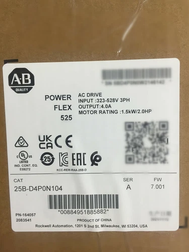 AB 25B-D4P0N104 Power Flex 525 1.5kW 2Hp AC Drive US SHIP 25BD4P0N104