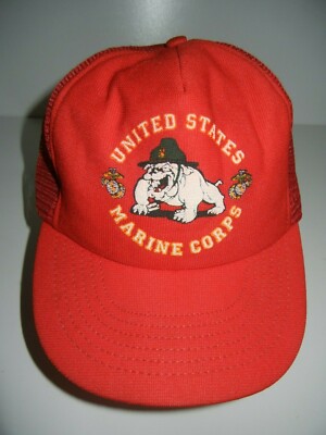 United States Marine Corps Military Mesh Baseball Cap Hat Red