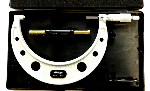 5-6" MITUTOYO OUTSIDE MICROMETER 103-182 .001 " GRAD W/ RATCHET STOP JAPAN - Picture 10 of 12