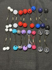 Vintage 18 pc Ponytail Holders Twin Bead Knocker Balls Bubble Hair Tie Lg Sm