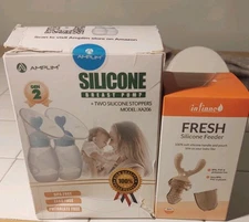 Amplim Manual Breast Pump | Food-Grade Silicone Milk Collector Gen 2 two-pack