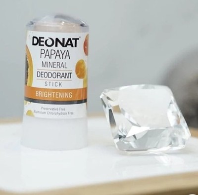 Deonat Papaya Mineral Extra Brightening Deodorant Stick Tawas Antibacterial 60g
