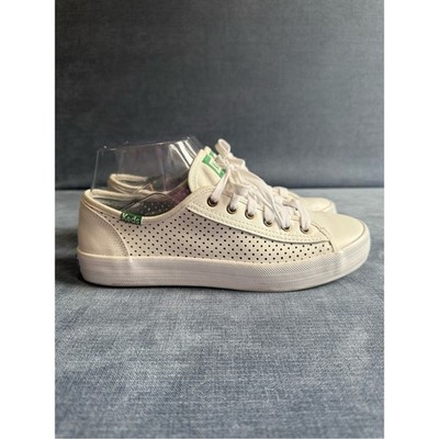 Keds Kickstart White Perforated Leather Lace Up Sneakers Womens SZ 6 Casual