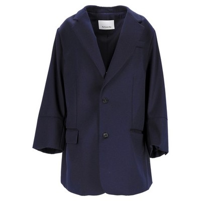 The Frankie Shop Brooklyn Blazer Aus Marineblauer Wolle Weiblich Blau L