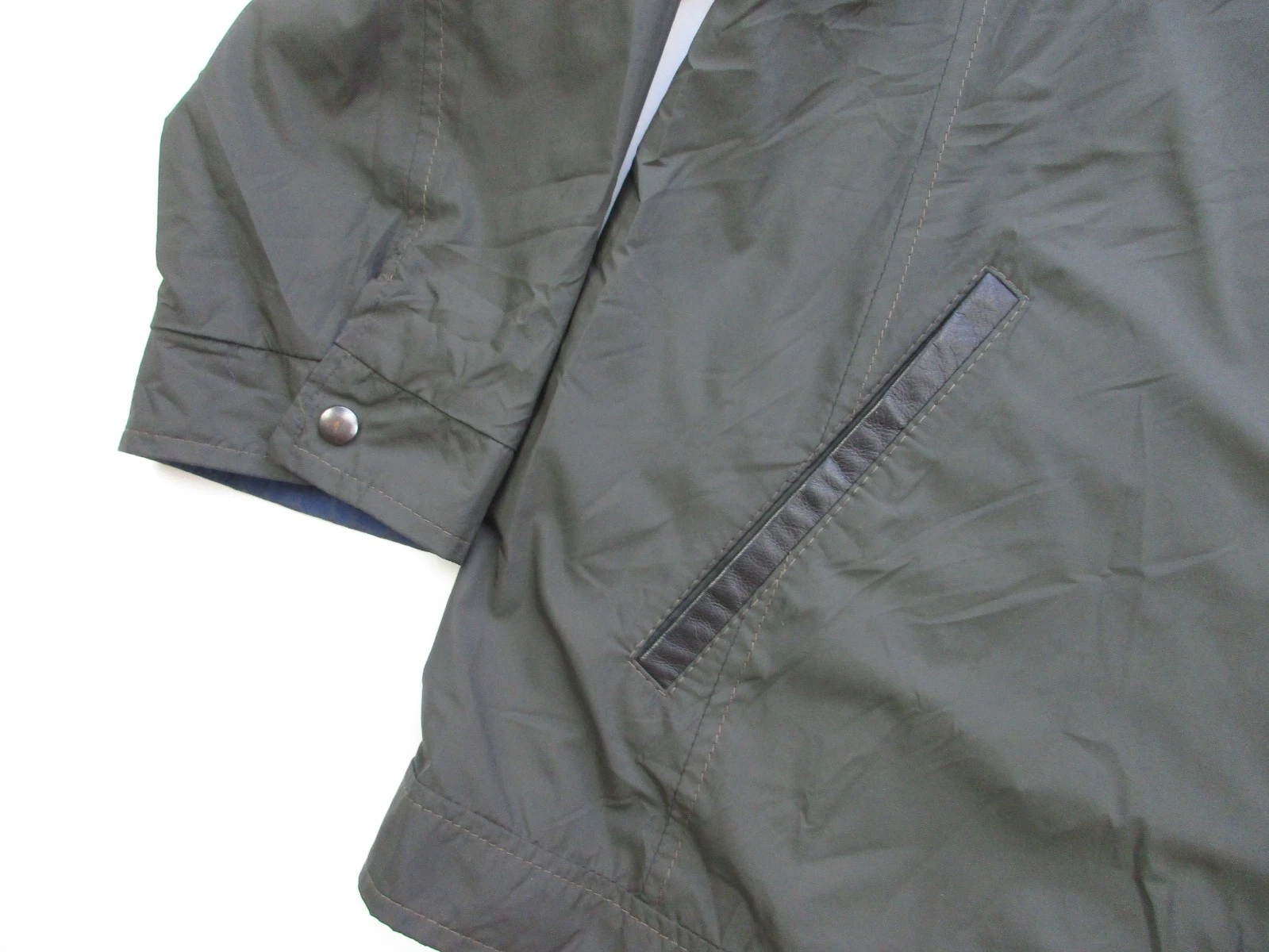 Mens 2XL Remy Rochester Jacket Reversible Windbreaker Leather Lambskin trim - product detail image 4