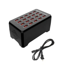 20-Port USB Charger Station, 100W/20A, Compatible with Smartphones, Tablets, ...