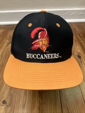 VINTAGE Tampa Bay Buccaneers Hat Cap Snap Back Black Orange Football Logo 7