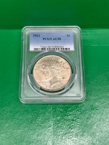1923 Peace Silver $1 PCGS AU58 - EXCEPTIONAL SLAB!!!