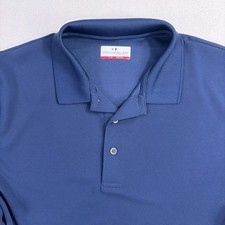 Grand Slam Performance Golf Polo Shirt Mens Large Blue Textured Short Sleeve L