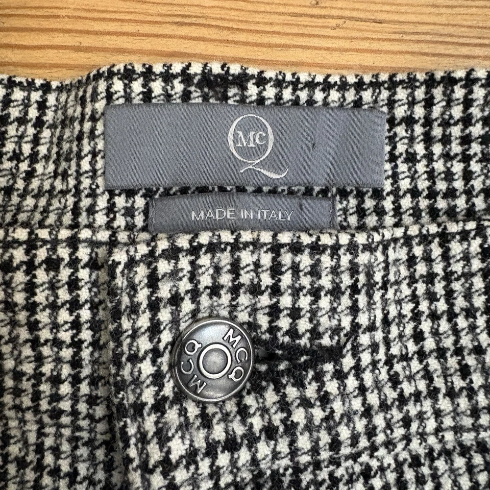 MCQ By Alexander McQueen Talla 6/Italia 42 Cuadros Mezcla de Lana Micro Pantalones Cortos Western Foto 2 de 4