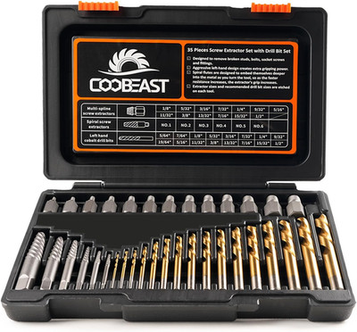 35 Pcs Screw Extractor and Left Hand Drill Bits Set, Easy Out Screw Extractor Ki
