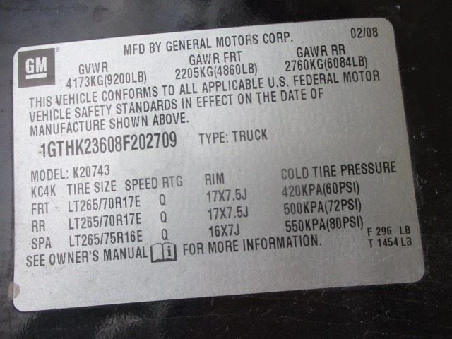 GMC Sierra 2500 2008 purificador de aire/caja 25839609 5062 Foto 4 de 4