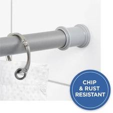 Adjustable Tension Shower Curtain Rod, 44” - 72", No Drilling, Satin Nickel