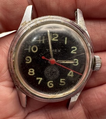 US Time Timex Mechanical Field Watch   1950s   Working   No Band