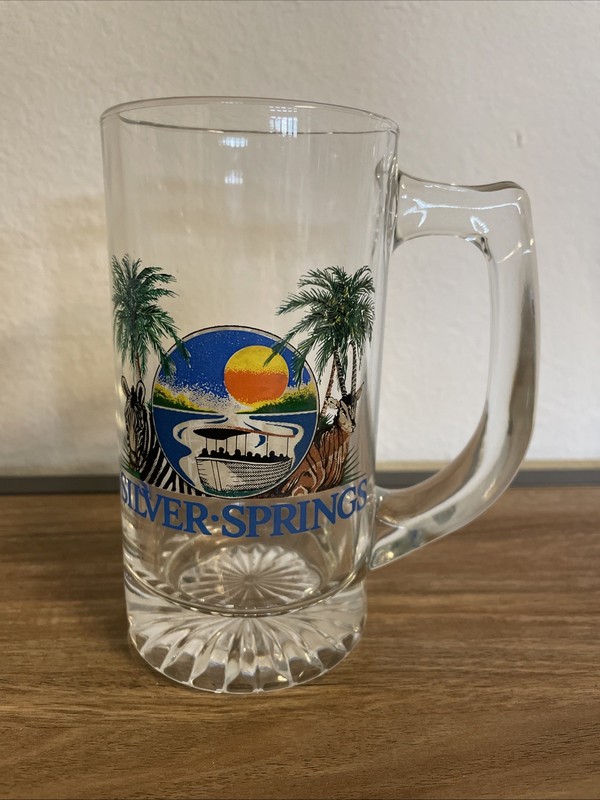Collectible Silver Springs Florida Glass Mug Beverage