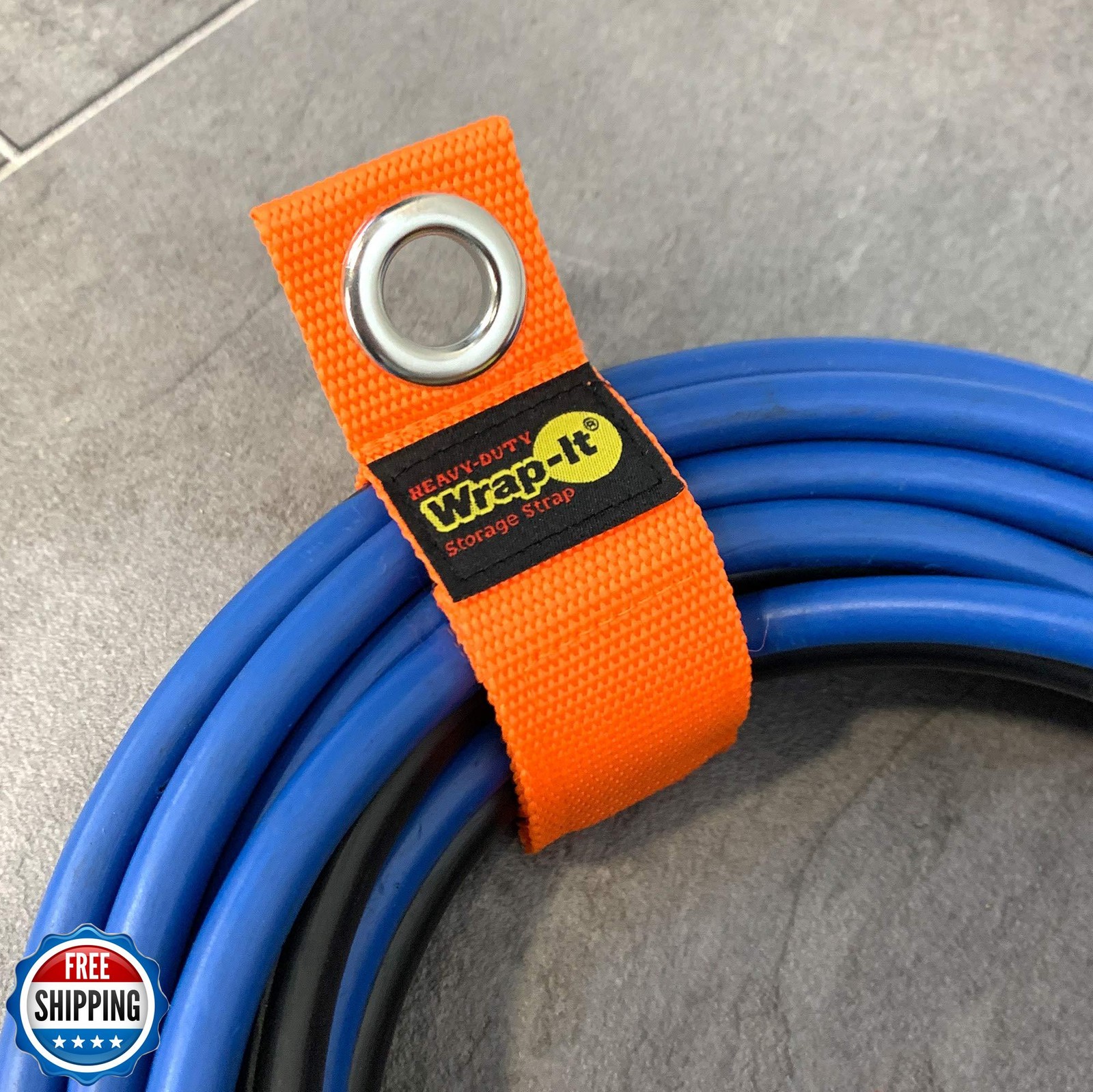 Heavy-Duty Wrap-It Storage Straps - 10-inch (6-Pack) Blaze Orange - Garage Or
