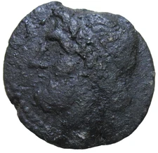 SICILY, SYRACUSE. AE 20, HIERON II, 275-215 BC. POSEIDON/TRIDENT HEAD.