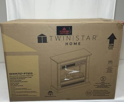 Aracel 23.63'' W White Electric Fireplace & Mantel Package Brand New in Hand - Image 1 of 4
