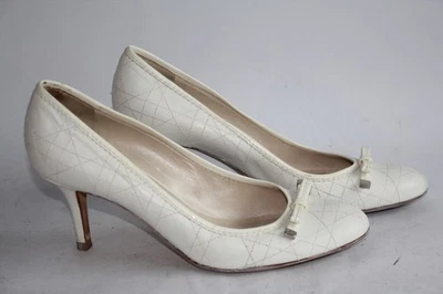 Christian Dior Escarpins cuir blanc T40 vintage (50901) - Photo 1/4