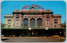 Denver Union Station Colorado 1959 Postcard Travel & Train Depot Chrome